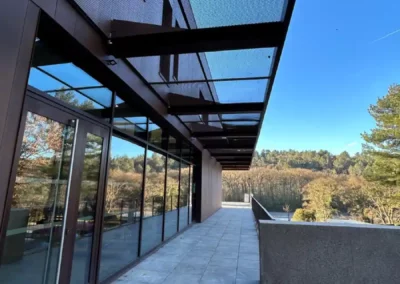 réalisation métallique sur mesure ENSOP Vue extérieure pergola